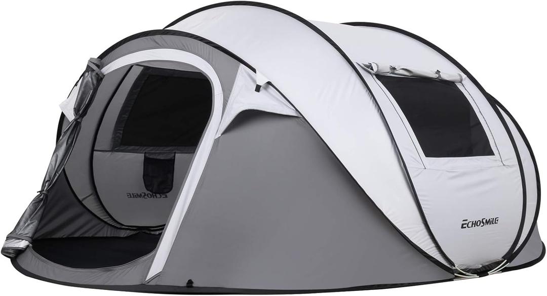 EchoSmile Camping Instant Pop Up Tent, 2/4/6/8/10 Person, Water Resistant Dome, Easy Setup for Camping Hiking and Outdoor, Portable with Carry Bag, 3 Season