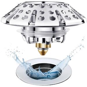 Universal Tub Stopper Bathtub Drain Plug, Pop Up Tub Drain Hair Catcher, Drain Cover with Strainer, for 1-3/8 to 2in Bath Drain Hole