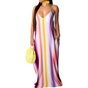 SheKiss 2026 Women's Casual Summer Floral Long Maxi Dresses Floor Length Sleeveless Plus Size Sundresses, Large