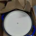 Enameled Cast Iron Dutch Oven Pot with Lid, 3 Quart Shallow Dutch Oven, Oven Safe up to 500 F, Suitable for Bread Baking, Braising, Roasting, Stews, Blue