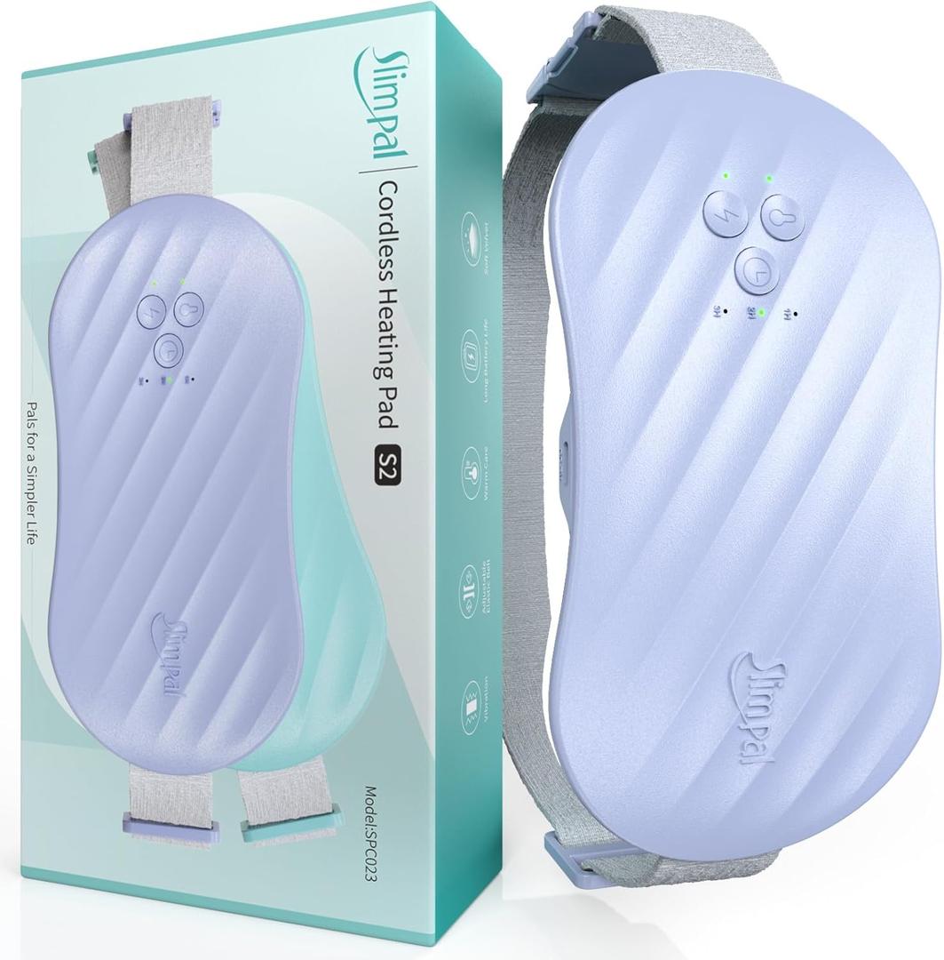 Slimpal AI Portable Heating Pad for Period Cramps, Smart AI Heat Chip, FSA HSA Eligible, Electric Cordless Heat Belt for Back, Belly, Stomach, Menstrual Heating Pad Gifts for Girl Women Her Violet S2 (Purple)