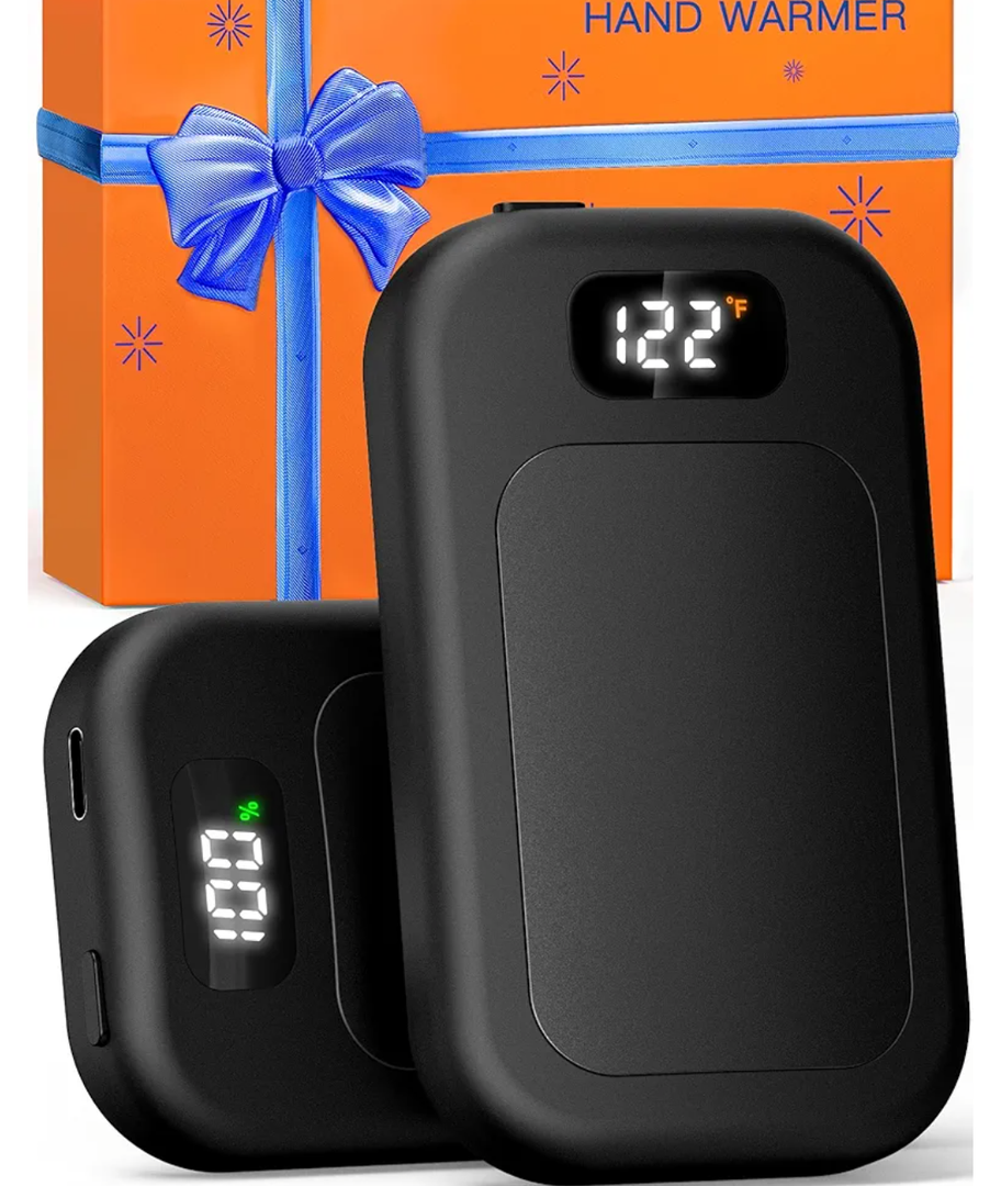 AI Hand Warmers Rechargeable 2 Pack, 3 Heat Levels (104–121°F), Real-Time Temp & Battery Display, Electric Hand Warmers, Fast Heating, Fits in Gloves/Pocket, Gifts for Women & Men