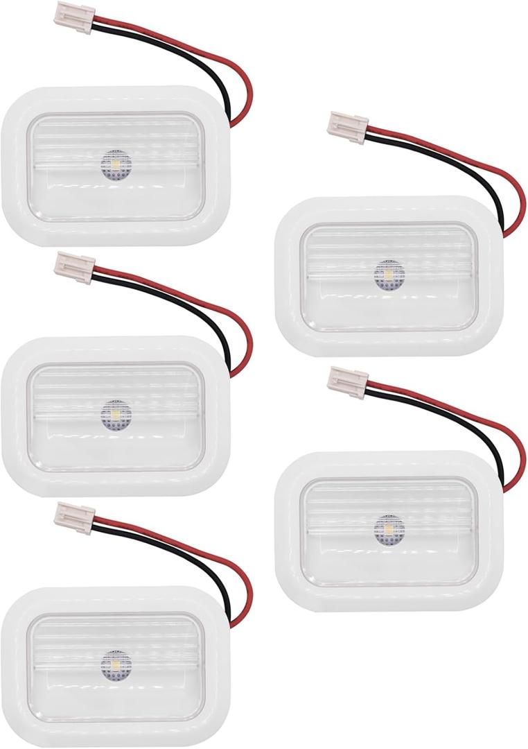 5 Pack W10843353 W11205083 W10695459 Light Bulb Compatible with Whirlpool Refrigerator Light Bulb Replacement Refrigerator LED Light Module Assembly White