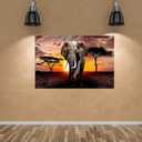XXMWallArt FC3069 Canvas Wall Art Elephant Picture African Wild Animals Artwork Painting Print for Living Room Bedroom Kitchen Home and Office Wall Decor