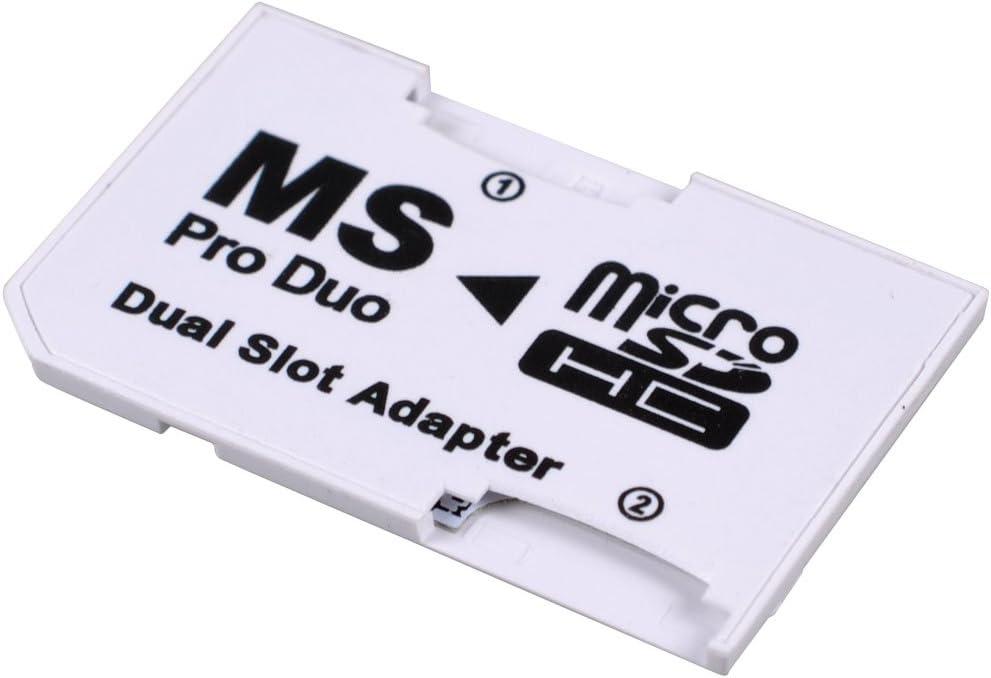 UCEC Dual Slot PSP Memory Card Adapter Micro SD/SDHC to Memory Stick Pro Duo Adapter Compatible with Sony PSP, Camera