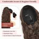 LONAI Ponytail Extension, 34" Long Wavy Drawstring Ponytail Extensions, DP001 Softer Lighter 80% Japanese Import Synthetic Clip in Hair Extensions Natural Looking Hairpiece for Women-Black Brown