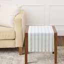 Solino Home Linen Striped Table Runner 36 Inches - Sorrento Stripe, 100% Pure Linen Sage and White Table Runner 14 x 36 Inch for Dresser and Coffee Tables - Spring, Summer