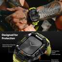 ULTIMAL Rugged Case with Band for Apple Watch 46mm,Compatible with Apple Watch Series 11/10, Military Grade Shockproof Bumper Cover for iWatch Tactical Band Men (46mm,Fluorescent Green)