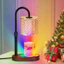 Candle Warmer Lamp with Timer, Dimmer Candle Lamp with RGB Light, Height Adjustable, Ideal Home Decor and Housewarming Gift for Mom, Women (Black)