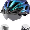 ROCKBROS Bike Helmet for Adult Men Women with Suggested Fit 58-65cm, Detachable Magnetic Goggles & Sun Visor, Lightweight with Adjustable Side and Chin Strap, Suitable for Myopia Glasses