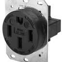Hubbell Wiring Device-Kellems 50 A, Industrial, Receptacle, Black, No Tamper Resistant HBL9450A - 1 Each