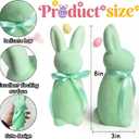 Orgrimmar 6Pcs Easter Flocked Bunny Figurines - 8.8" Bow-Tie Rabbits, Soft Tabletop Ornaments for Home Office Spring Decor & Easter Party Supplies
