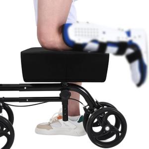 SPRING SEAON Cooling Knee Scooter Pad Cover, Memory Foam Cushion for Pain Relief, Breathable Padding for Summer, Fits Most Knee Walkers(Black)
