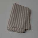jinchan Linen Kitchen Curtains 45 Inch Length Striped Tier Curtains Ticking Stripe Small Drapes for Living Room Bathroom Cafe Small Window Farmhouse Rustic Pinstripe Rod Pocket 2 Panels Taupe Grey