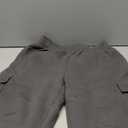 QINSEN Baggy Medium Waist Elastic Sweatpants for Womens Casual Long Fleece Cargo Pants with Pockets M