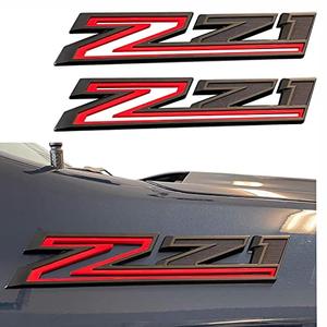 1pack 2019-2026 OEM Z71 Emblems Side Left & Right Badges Compatible with Silverado Tahoe Suburban 84632695 (Gloss Black Red)