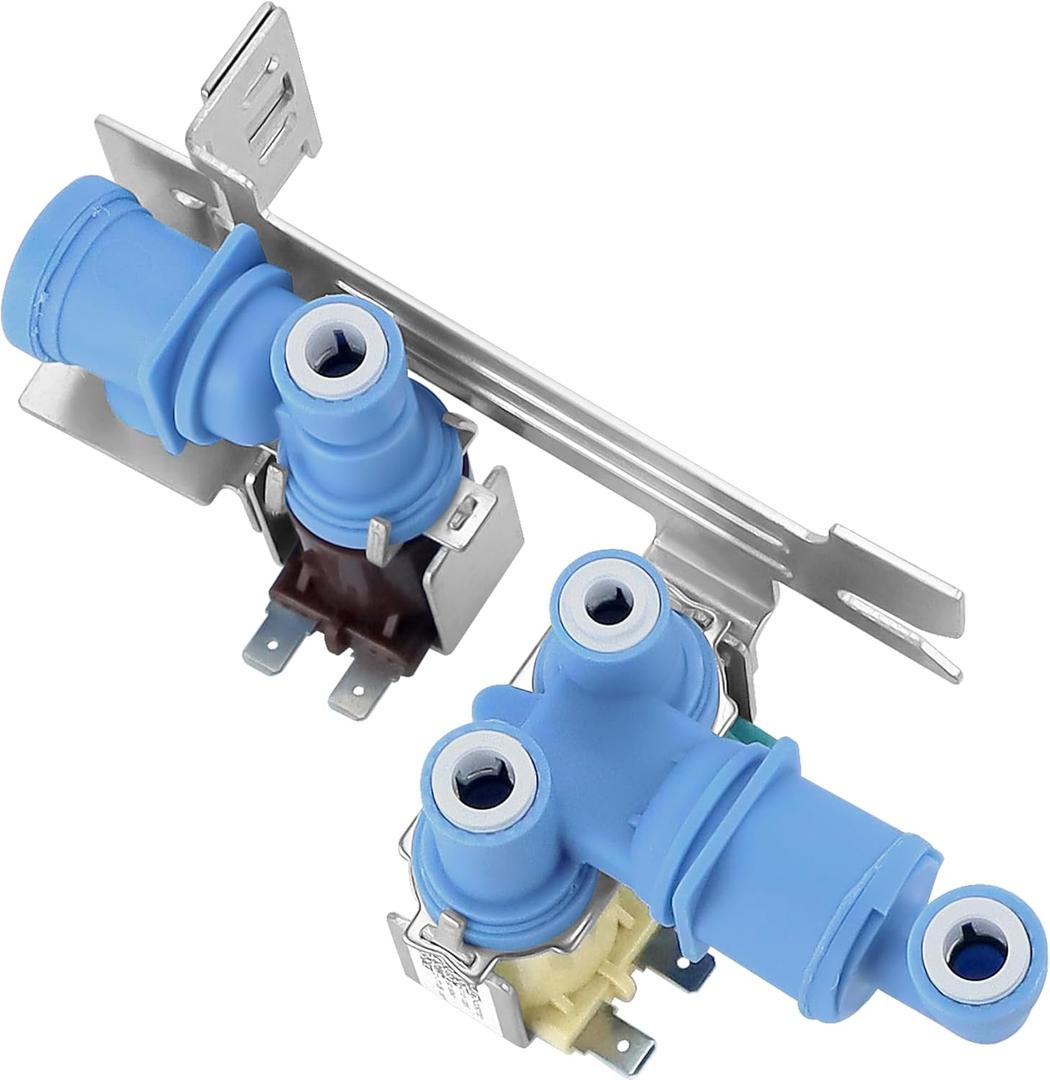 242252702 Refrigerator Water Inlet Valve Fit for Fr-igidaire Ken-more Elec-trolux Cro-sley Fridge Triple Solenoid Inlet Water Valve Replace 240505101 240531101 K-76150 WV2702241 636701 by Fetechmate