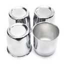 4PCS 3.27inch Trailer Wheel Center Caps Fit 3.27" Center Bore for Truck SUV RV Wheels Rims Trailer Carbon Steel Push Through Hub Covers Chrome Silver