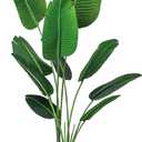 One 5 Foot Artificial Silk Bird of Paradise Palm Tree Potted Plant by Bagari