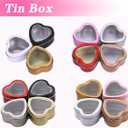 15 Pcs Metal Tins Jar 2 OZ Empty Heart Shaped Tins with Clear Window Lid for Candle Jars Art Crafts Candies Party Favors (White)