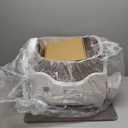 Self Cleaning Litter Box, Automatic Cat Litter Box with APP Control, Odor-Free Waste Disposal Includes Trash Bags, Large Waste Bin, Open-Top, for Multiple Cats, White & Khaki