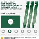 038-2007-00 Bad Boy 60 Inch Mower Blades Replacement, 3 Pack