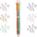 Pack of 2 JANEMO Pens 10 PCS Pens Ballpoint Office Supplies Ballpoint Pens 0.7mm 6in1 Multicolor Pen 6 Colors Transparent Barrel Ballpoint Pen for Office School Supplies (10)