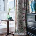 SUOUO Vintage Red Floral Blackout Curtains for Bedroom 96 inches Long Patterned Green Jacobean Window Drapes for Living Room 2 Panels