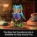 Sillbird Flower Owl Building Sets for Adults Creative Gifts for Mom Wife Women Her Girlfriend Couple, Home Decor or Table Centerpieces - Buildable Floral Animals Botanical Collection