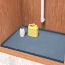 Waterproof Silicone Under Sink Mat 22'' x 22'' Shelf Liner for Kitchen and Bathroom, Cabinet and Counter Protector, Storage and Organizers, Litter Mat, Pet Cat Puppy Essentials(Dark Grey)