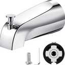 Tub Spout with Pull Down Diverter  Slip-Fit Bathtub Faucet Spout Replacement, 1/2 Copper Pipe Connection, Easy Installation, Universal for Bathroom Shower(Chrome)