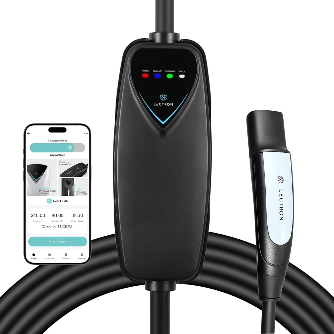 Lectron Level 2 Tesla Charger (WiFi Version) - 240V, 40 Amp, NEMA 14-50 Plug, 16 ft Extension Cord - Portable Electric Car Charger for Tesla - Compatible with All Tesla Models 3/Y/S/X