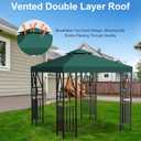 10x10ft Canopy Replacement Top, Double Tiered Pop up Gazebo Covers Replacement with 12 Velcros, Waterproof UV Protective Nylon, Outdoor Shelter for Grill, Patio, Event, Trade Show (Green)