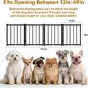 Snuowu 16" Freestanding Short Dog Gate for Small Dogs Foldable & Retractable, Expands Up to 48" Wide, 4-Panel Pet Barrier for Doorways, Stairs & Hallways (Black)
