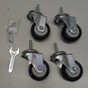 Finnhomy Stem Caster Wheels 2 Inch Heavy Duty Threaded Swivel Casters 1/4" - 20 x 1 Set of 4 for Wire Shelve Wheels P Anti-wear Smooth Casters, Black