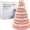 10 Tiers Macaroon Tower Stand, Round Macaron Tower Cake Display Rack Plastic Cupcake Stand Macarons Desserts Serving Tray for Birthday Wedding Party Decor (10 Tiers)