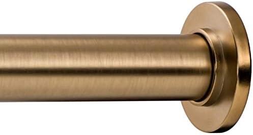 Ivilon Tension Curtain Rod - Spring Tension Rod for Windows or Shower, 24 to 36 Inch. Warm Gold