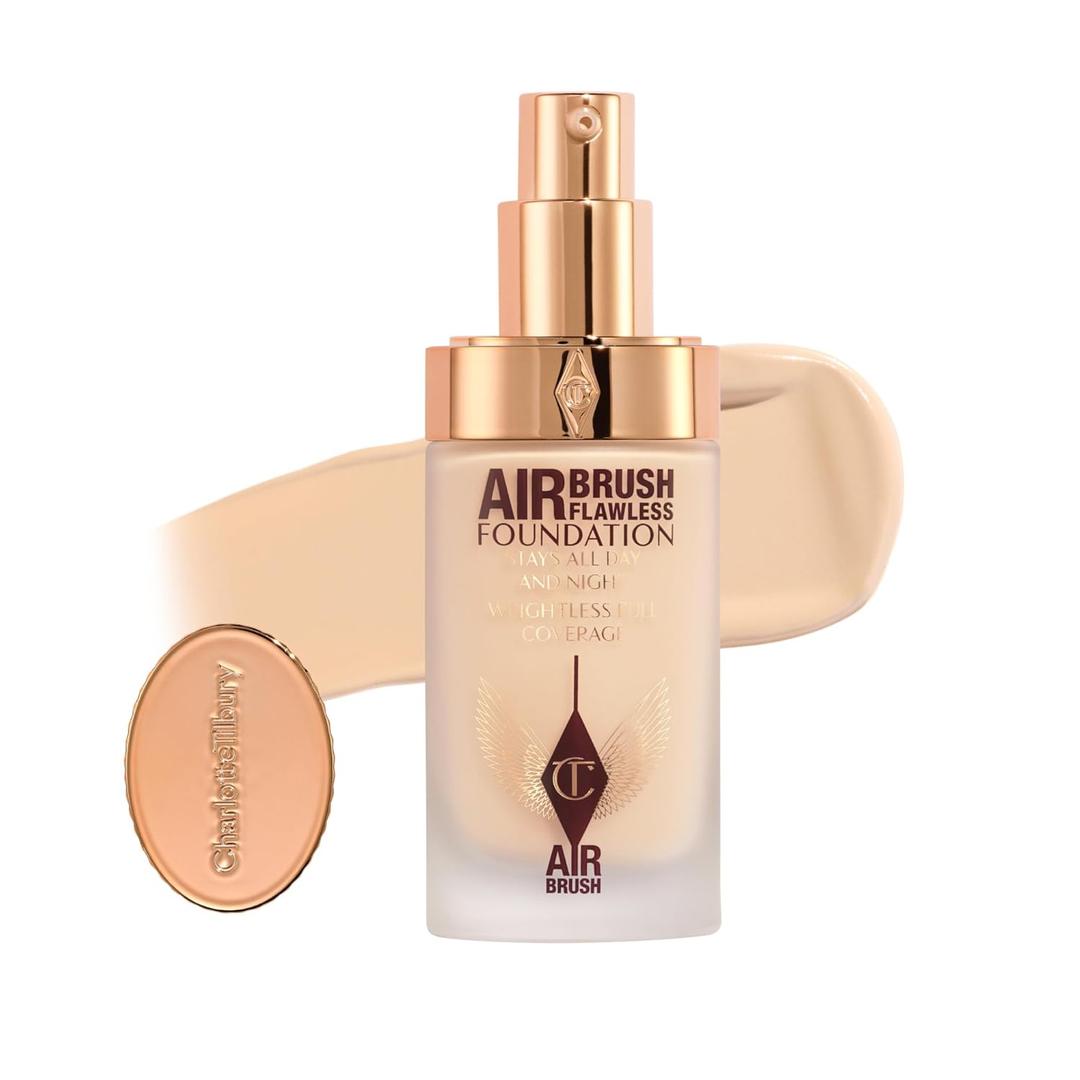 Charlotte Tilbury Airbrush Flawless Matte Foundation - Full Coverage Liquid Makeup with a Natural-Matte Finish - Smoothes & Blurs Pores - Waterproof & Transfer Resistant