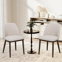 COLAMY Upholstered Dining Chairs Set of 2, Modern Kitchen Chairs with Back, Fabric Side Chair with Wood Legs for Dining Room Kitchen Restaurant, Beige