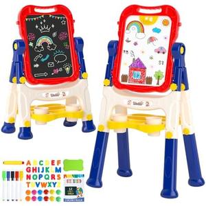 Easel for Kids Toy,Double-Sided Magnetic Kids Art Easel for 3+ Year Old Boy Gift,Toddler Toys for 3+ Year Old Boy Dry Erase Boards, Learning Educational Toy Drawing Board for 4 5 Years Old Girl Gifts