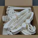 Baby Hangers 50 Pack, 11-14.5" Adjustable Kid Hangers for Newborn Closet, Plastic Non-Slip Small Infant Hanger for Toddler Pant, Child Coat Hanger for Boy Nursery Clothing, Girl Dresses, White