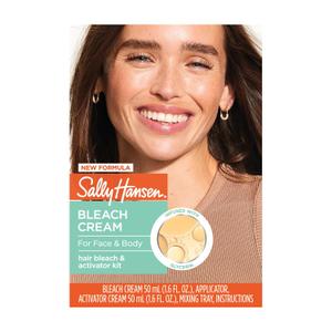 Sally Hansen Bleach Cream for Facial & Body Hair | Vegan Formula with Glycerin | All Skin Types (Pack of 1 (1.6 Fl Oz + 1.6 Fl Oz))