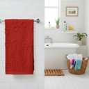 Artoid Mode 1 Pc Red 3D Bowknot Jacquard Hand Towels for Bathroom, 100% Cotton Absorbent Bathroom Decor Soft Towels, 13.7 x 29.5 Inch