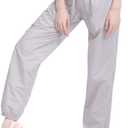 Daydance Teen Girls Women Ballet Ripstop Pants Lightweight Intensity Nylon Perspiration Trousers for Dance (Small, Gray)