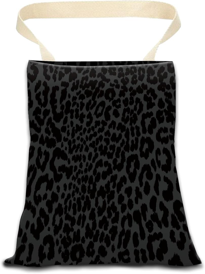 Car Garbage Can, Hanging Car Trash Can Bag for Cute Back Seat Organizer, Luxury Black Leopard