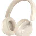Noise Cancelling Headphones Wireless Bluetooth, Over Ear Headphones Bluetooth with Microphone, Cancelling Wireless Headphone Over Ear, 65h Playtime, Clear Calls, Comfort Fit For Travel (Beige)