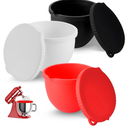 MixAid™ Silicone Bowl Liners for KitchenAid Tilt-Head 5 Qt Stand Mixers – 3 Silicone Liners & Lids – Replacement Mixer Accessories – Dishwasher Safe – Mixing Bowl Inserts – Not for Bowl-Lift Models