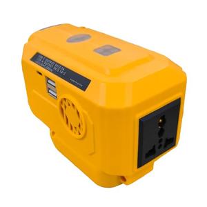 200W Portable Power Inverter Converts for Dewalt 20V Batteries to 230V AC & Dual USB/Type-C Outputs, Built-in 200LM Emergency LED Light for Camping/Blackouts, Compact & Lightweight
