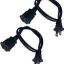 Short Extension Cord, 3 Feet Extension Cord Black for Indoor, Small Extension Cords Polarized US 2 Prong Male Female Extension Power Cord Cable, 18AWG NEMA 5-15P to NEMA 5-15R, 2 Pack
