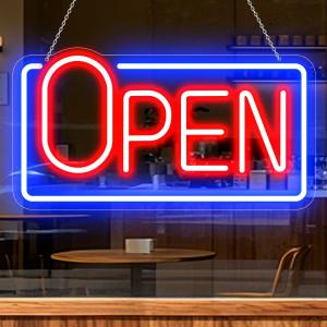 22" X 11.8" Led Neon Open Sign for Business Window, Light up Open Sign for Store Carteles Letreros Para Negocios.